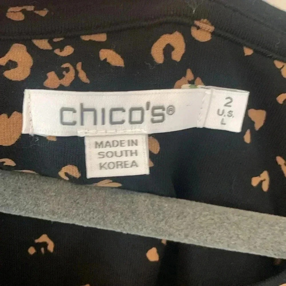 Chicos puff sleeve jersey top size large - Picture 3 of 8